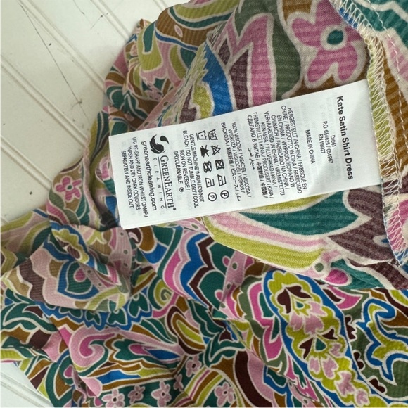 Boden Green Kate Satin Shirt Dress US Size 14R - Picture 6 of 14